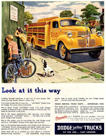 Dodge Trucks Pepsi-Cola Fit The Job 1947 | Vintage Cars 1891-1970