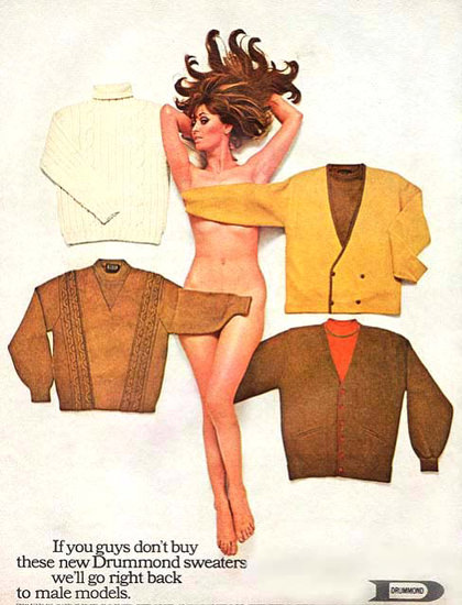 Drummond Sweaters Nude Back To Male Models | Sex Appeal Vintage Ads and Covers 1891-1970