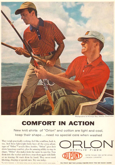 Du Pont Orlon Fishermen Comfort In Action 1959 | Vintage Ad and Cover Art 1891-1970
