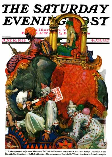 EM Jackson Cover Artist Saturday Evening Post Circus 1928_06_16 | The Saturday Evening Post Graphic Art Covers 1892-1930