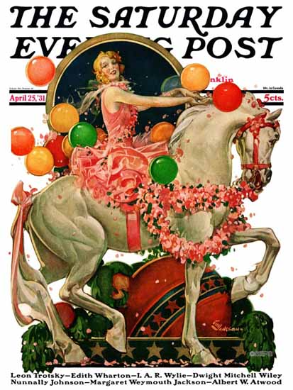 EM Jackson Saturday Evening Post Circus Bareback Rider 1931_04_25 | The Saturday Evening Post Graphic Art Covers 1931-1969