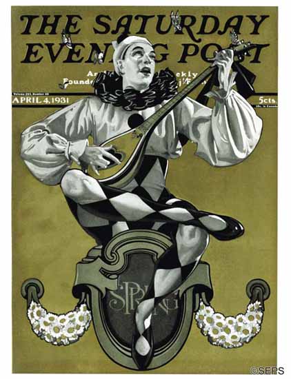 EM Jackson Saturday Evening Post Harlequin 1931_04_04 | Sat Eve Post 1931-69 EM Jackson Saturday Evening Post Harlequin 1931_04_04 | The Saturday Evening Post Graphic Art Covers 1931-1969