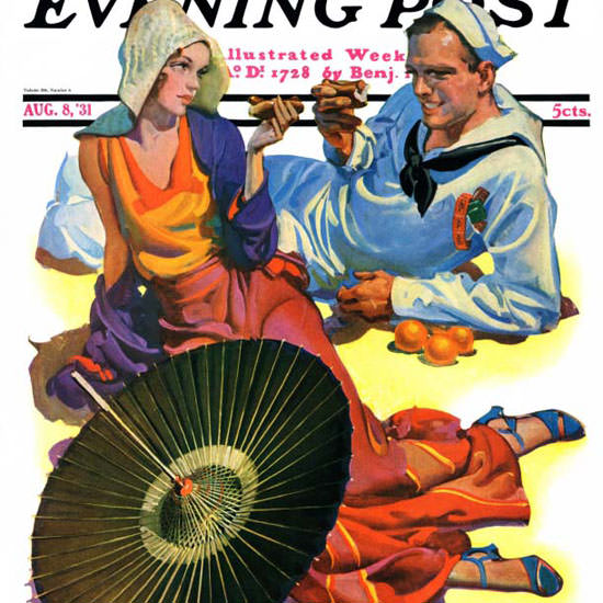 EM Jackson Saturday Evening Post Leave 1931_08_08 Copyright crop | Best of 1930s Ad and Cover Art