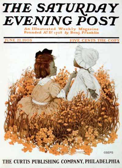 EM Wireman Saturday Evening Post Cover 1908_06_27 | The Saturday Evening Post Graphic Art Covers 1892-1930