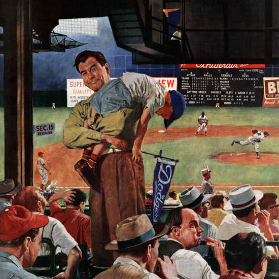 Earl Mayan Saturday Evening Post Inning 1955_04_23 Copyright crop | Best of Vintage Cover Art 1900-1970
