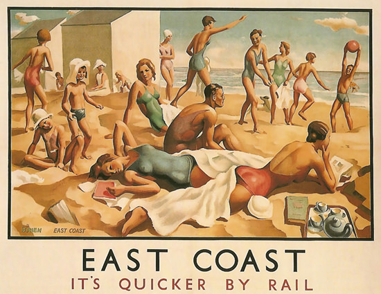 East Coast Beach Quicker By Rail – LNER 1932 | Sex Appeal Vintage Ads and Covers 1891-1970