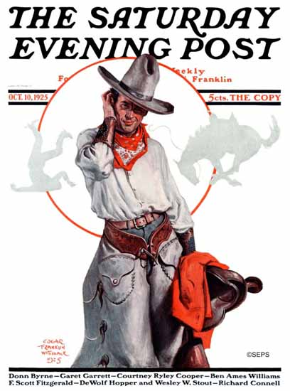 Edgar Franklin Wittmack Saturday Evening Post The Cowboy 1925_10_10 | The Saturday Evening Post Graphic Art Covers 1892-1930