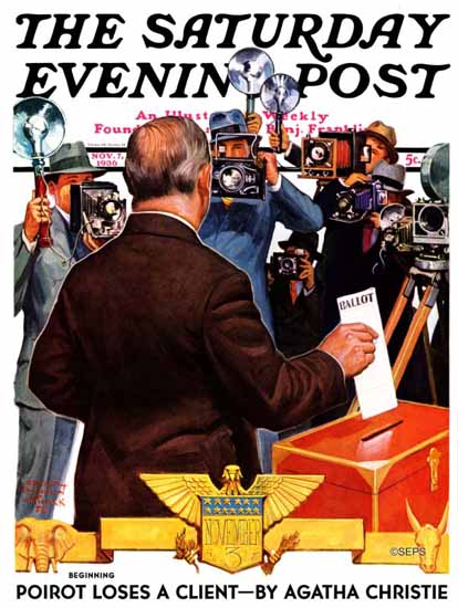 Edgar Franklin Wittmack Saturday Evening Post Voting 1936_11_07 | The Saturday Evening Post Graphic Art Covers 1931-1969