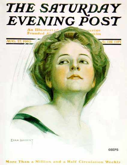 Edna Longest Saturday Evening Post Cover Art 1910_08_27 | The Saturday Evening Post Graphic Art Covers 1892-1930