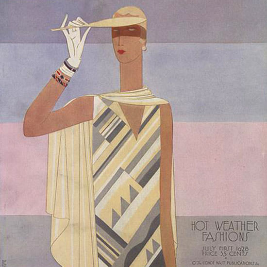 Eduardo Garcia Benito Vogue Cover 1928-07-01 Copyright crop | Best of Vintage Cover Art 1900-1970