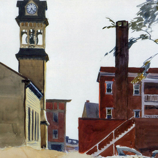 Edward Hopper Bell Tower 1923 crop | Edward Hopper Paintings, Aquarelles, Illustrations, Ads 1900-1966