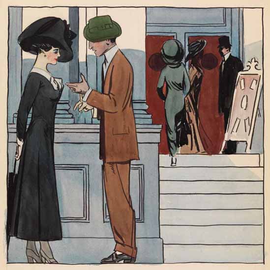 Edward Hopper Couple Near Poplars 1906 | Edward Hopper Paintings, Aquarelles, Illustrations, Ads 1900-1966