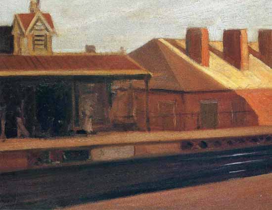 Edward Hopper El Station 1908 | Edward Hopper Paintings, Aquarelles, Illustrations, Ads 1900-1966
