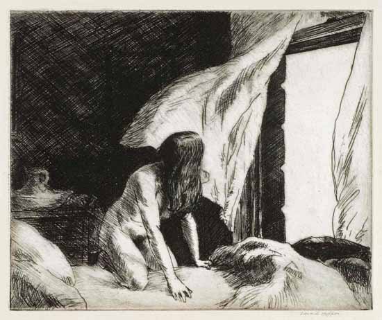 Edward Hopper Evening Wind 1921 | Edward Hopper Paintings, Aquarelles, Illustrations, Ads 1900-1966