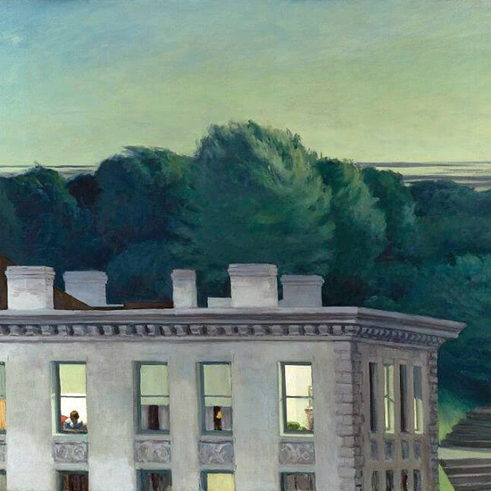 Edward Hopper House at Dusk 1935 crop | Edward Hopper Paintings, Aquarelles, Illustrations, Ads 1900-1966