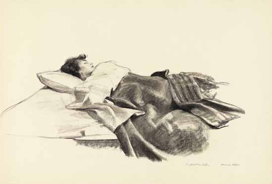 Edward Hopper Jo Sleeping 1924 Study | Edward Hopper Paintings, Aquarelles, Illustrations, Ads 1900-1966