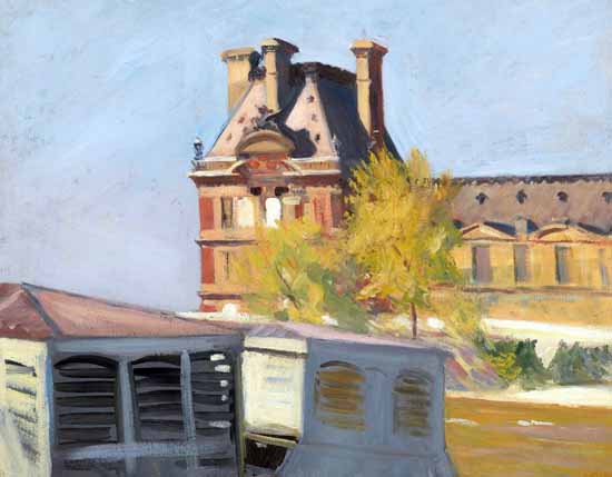 Edward Hopper Le Pavillon de Flore 1909 | Edward Hopper Paintings, Aquarelles, Illustrations, Ads 1900-1966