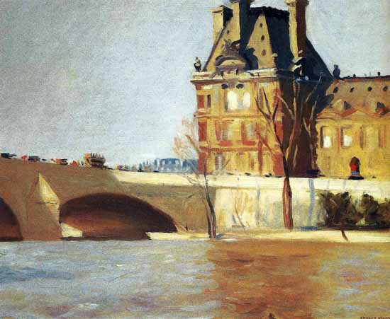 Edward Hopper Le Pont Royal 1909 | Edward Hopper Paintings, Aquarelles, Illustrations, Ads 1900-1966