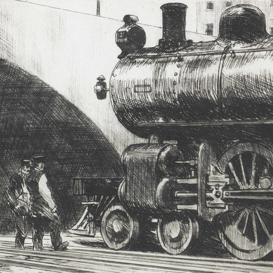 Edward Hopper Locomotive 1923 crop | Edward Hopper Paintings, Aquarelles, Illustrations, Ads 1900-1966