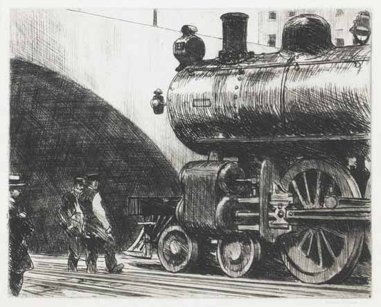 Edward Hopper Locomotive 1923 | Edward Hopper Paintings, Aquarelles, Illustrations, Ads 1900-1966