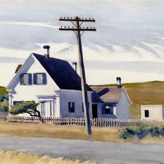 Edward Hopper Lombards House 1931 crop | Edward Hopper Paintings, Aquarelles, Illustrations, Ads 1900-1966
