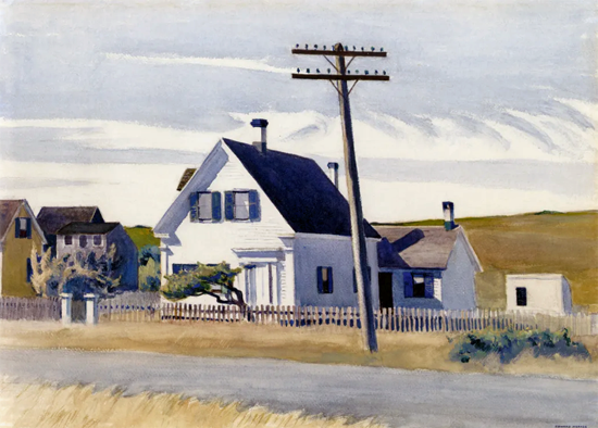 Edward Hopper Lombards House 1931 | Edward Hopper Paintings, Aquarelles, Illustrations, Ads 1900-1966