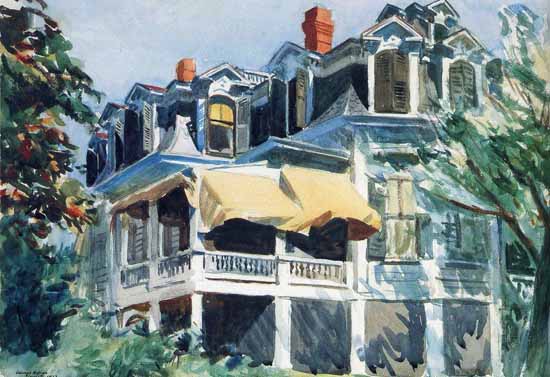 Edward Hopper Mansard Roof 1923 | Edward Hopper Paintings, Aquarelles, Illustrations, Ads 1900-1966