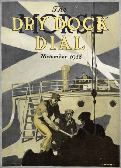Edward Hopper Morse Dry Dock Dial 11-1918 | Edward Hopper Paintings, Aquarelles, Illustrations, Ads 1900-1966