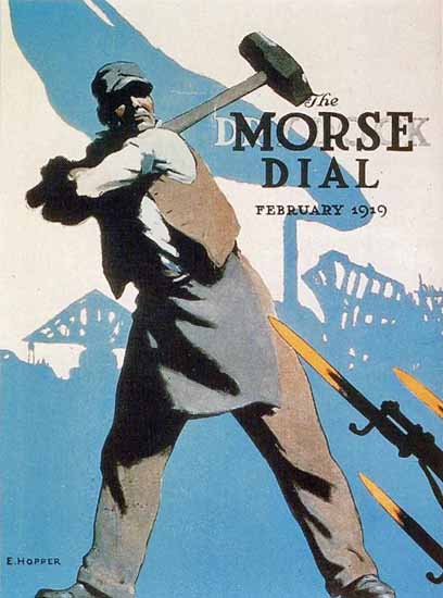 Edward Hopper Morse Dry Dock Dial Smash The Hun 2-1919 | Edward Hopper Paintings, Aquarelles, Illustrations, Ads 1900-1966