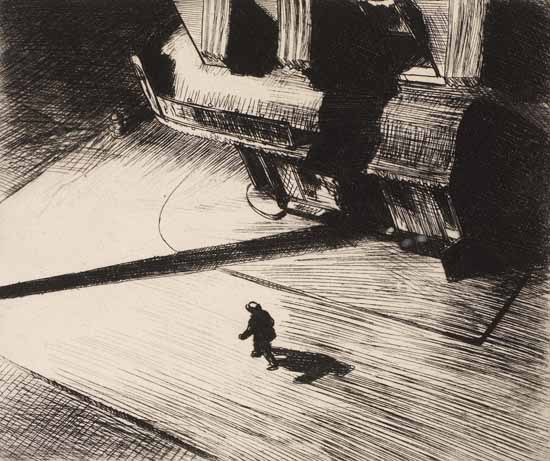Edward Hopper Night Shadows 1921-24 | Edward Hopper Paintings, Aquarelles, Illustrations, Ads 1900-1966