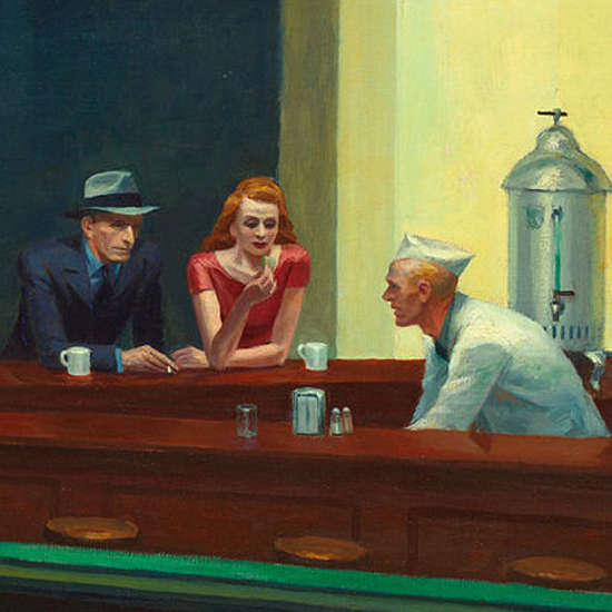 Edward Hopper Nighthawks 1942 crop E | Edward Hopper Paintings, Aquarelles, Illustrations, Ads 1900-1966