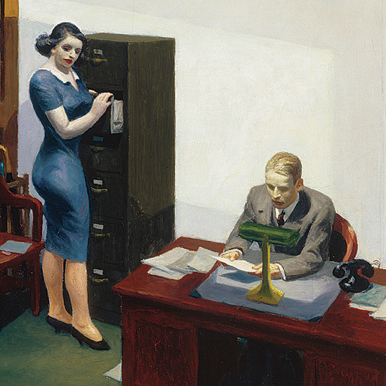 Edward Hopper Office at Night 1940 crop B | Edward Hopper Paintings, Aquarelles, Illustrations, Ads 1900-1966