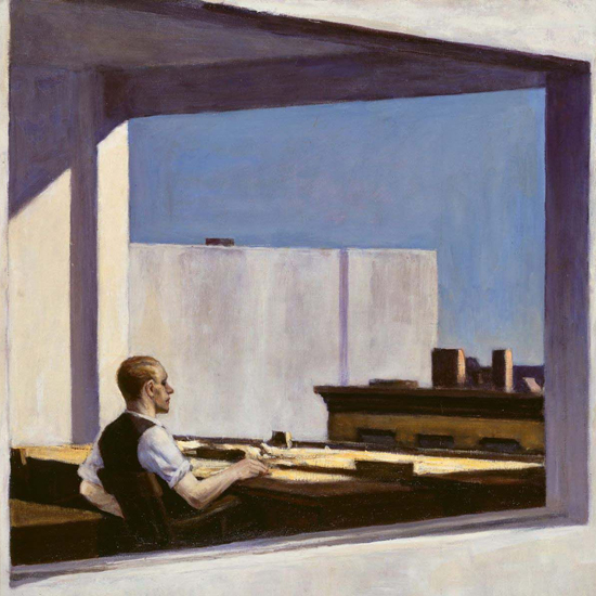 Edward Hopper Office in a Small City 1953 crop B | Edward Hopper Paintings, Aquarelles, Illustrations, Ads 1900-1966