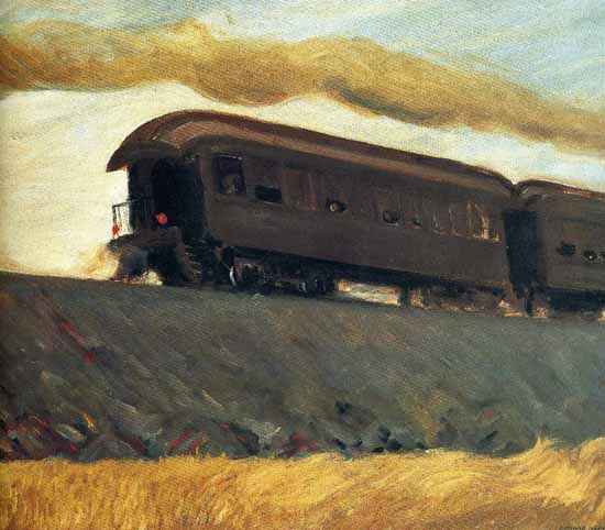 Edward Hopper Railroad Train 1908 | Edward Hopper Paintings, Aquarelles, Illustrations, Ads 1900-1966