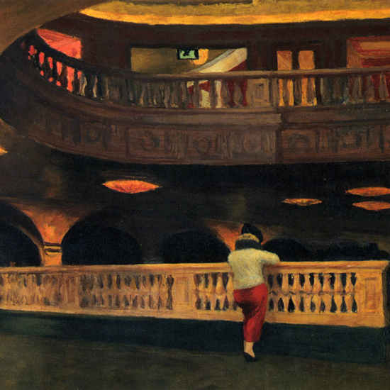 Edward Hopper Sheridan Theatre 1937 crop | Edward Hopper Paintings, Aquarelles, Illustrations, Ads 1900-1966