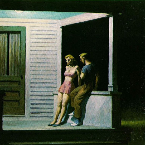 Edward Hopper Summer Evening 1947 crop A | Edward Hopper Paintings, Aquarelles, Illustrations, Ads 1900-1966