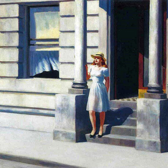 Edward Hopper Summertime 1943 crop B | Edward Hopper Paintings, Aquarelles, Illustrations, Ads 1900-1966