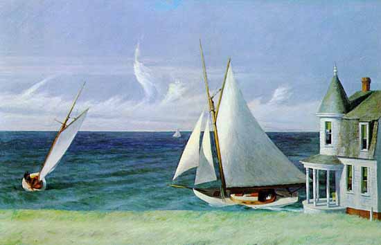 Edward Hopper The Lee Shore 1941 | Edward Hopper Paintings, Aquarelles, Illustrations, Ads 1900-1966