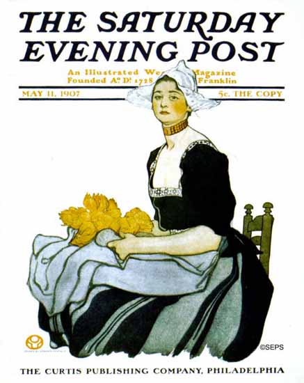 Edward Penfield Saturday Evening Post Cover Art 1907_05_11 | The Saturday Evening Post Graphic Art Covers 1892-1930