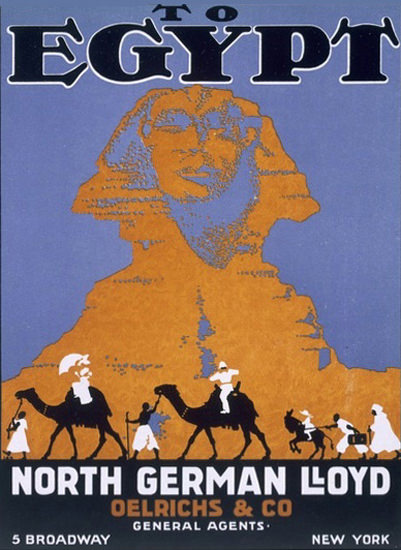 Egypt Sphinx North German Lloyd New York | Vintage Travel Posters 1891-1970