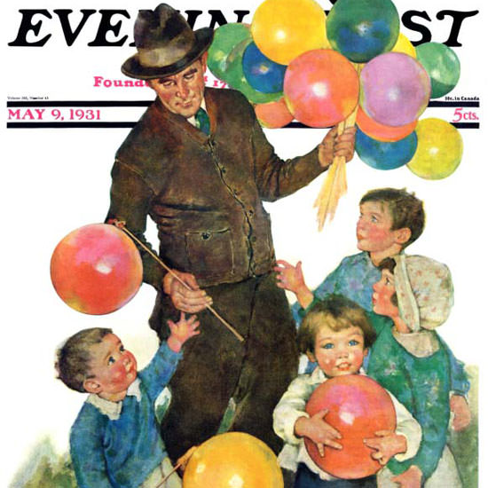 Ellen Pyle Saturday Evening Post Balloonman 1931_05_09 Copyright crop | Best of Vintage Cover Art 1900-1970