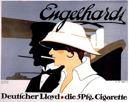Engelhardt Cigarettes Deutscher Lloyd 1915 | Sex Appeal Vintage Ads and Covers 1891-1970