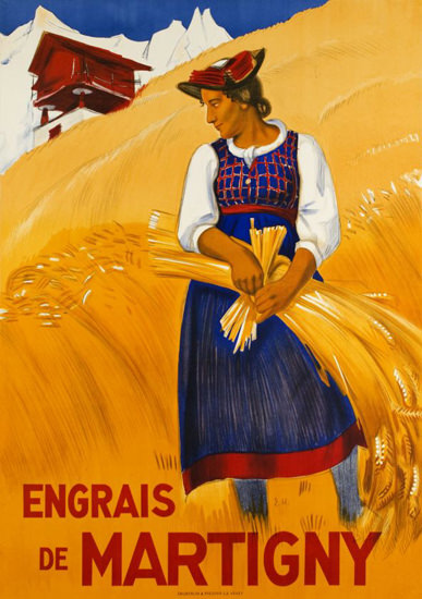 Engrais De Martigny Switzerland 1945 | Vintage Travel Posters 1891-1970