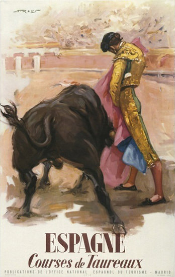 Espagne Courses De Toureaux Tourisme Madrid | Vintage Travel Posters 1891-1970