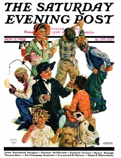 Eugene Iverd Cover Artist Saturday Evening Post 1928_11_17 | The Saturday Evening Post Graphic Art Covers 1892-1930