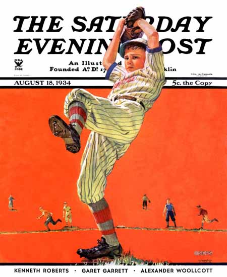 Eugene Iverd Saturday Evening Post The Windup 1934_08_18 | The Saturday Evening Post Graphic Art Covers 1931-1969