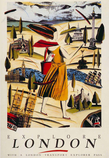Explore London With The Transport Explorer Pass | Vintage Travel Posters 1891-1970