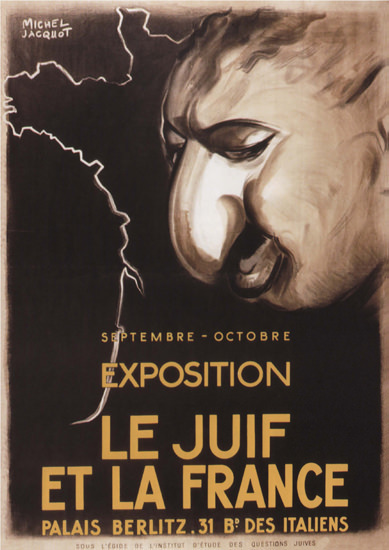 Exposition Le Juif Et La France Exhibition Jews A | Vintage War Propaganda Posters 1891-1970