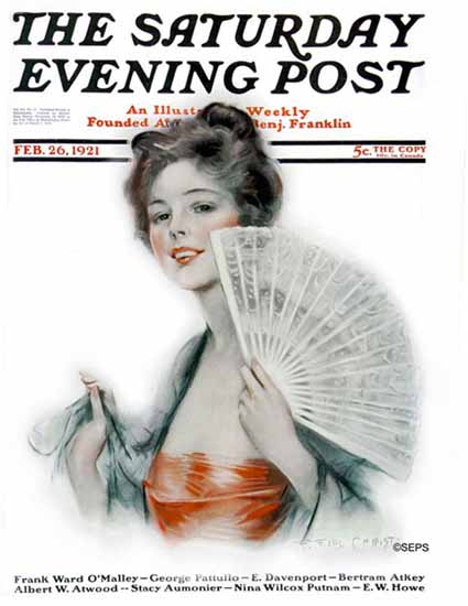 F Earl Christy Saturday Evening Post Cover 1921_02_26 | The Saturday Evening Post Graphic Art Covers 1892-1930