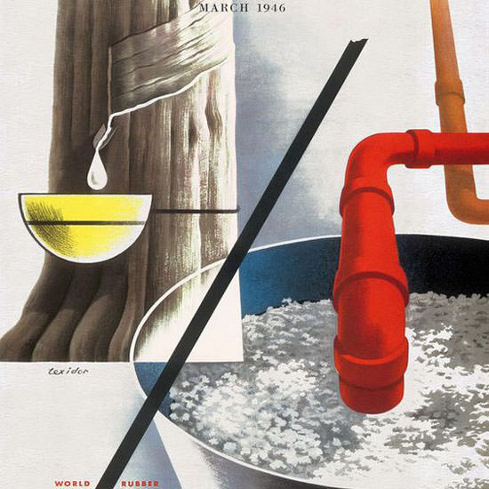 Ferran Texidor Fortune Magazine March 1946 Copyright crop | Best of 1940s Ad and Cover Art